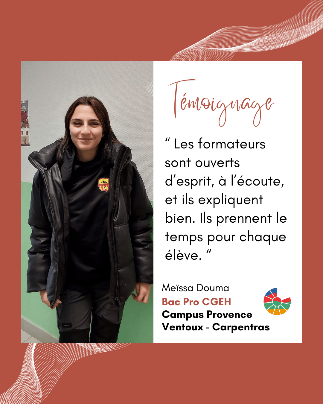 Rencontre avec Meïssa Douma, apprentie en Bac Pro Conduite et Gestion de l’Entreprise Hippique à Carpentras