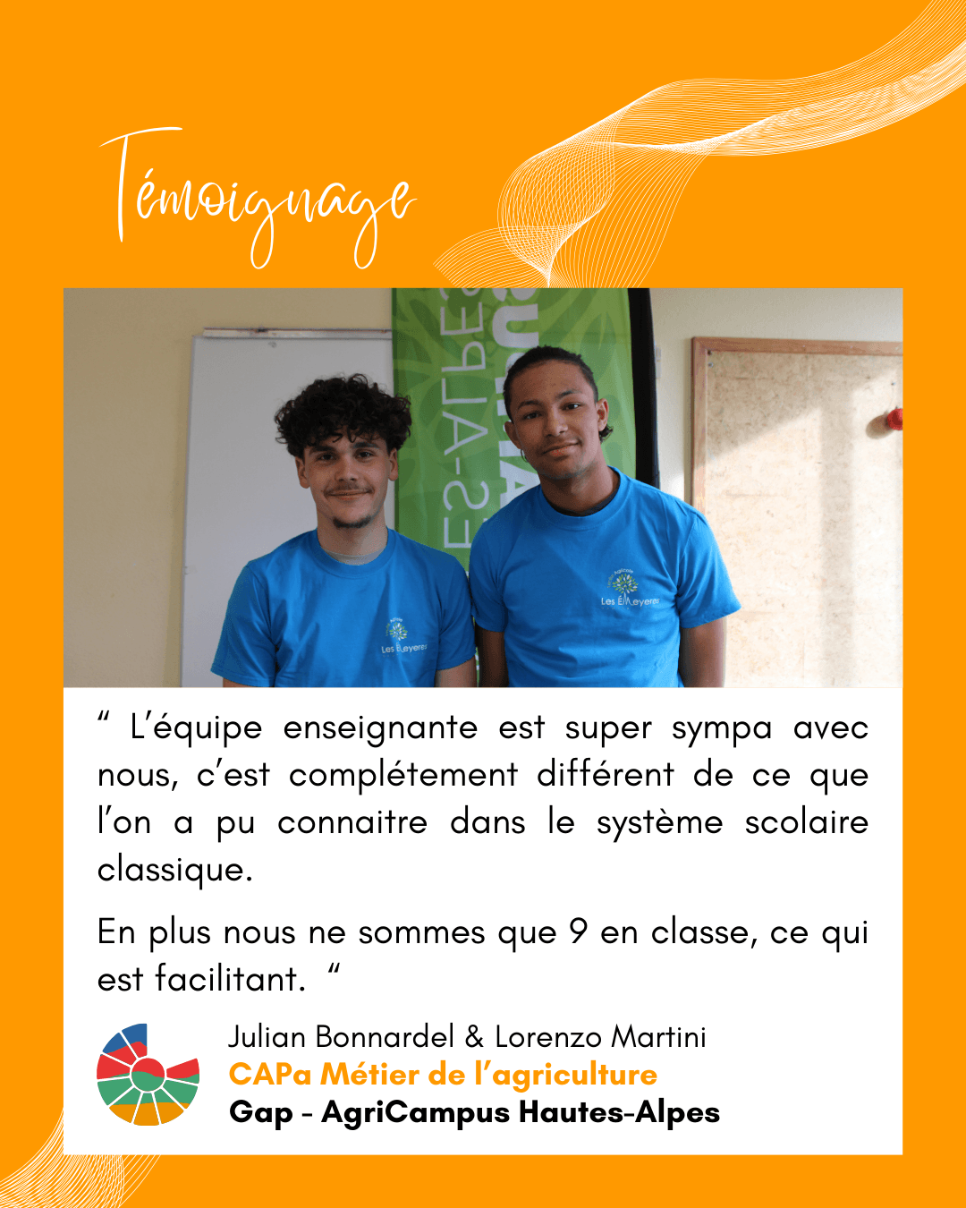 Rencontre avec Julian Bonnardel &amp; Lorenzo Martini apprentis en CAPa Métier de l’agriculture au centre de formation de Gap - AgriCampus Hautes-Alpes