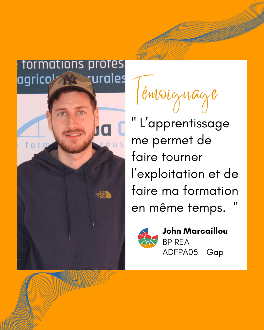 Rencontre avec John Marcaillou, apprenti en BP Responsable d&#039;entreprise Agricole à l&#039;ADFPA 05 de Gap