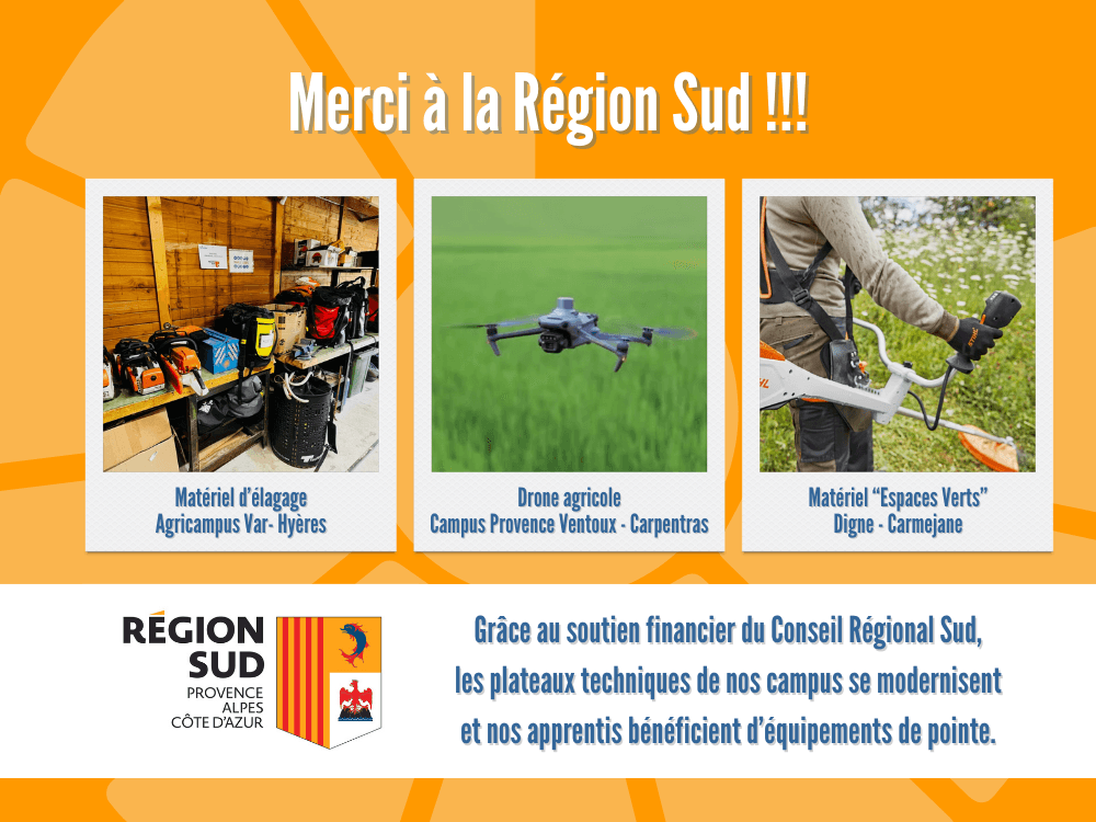 Des équipements de pointe pour nos apprentis grâce au soutien du Conseil Régional Sud
