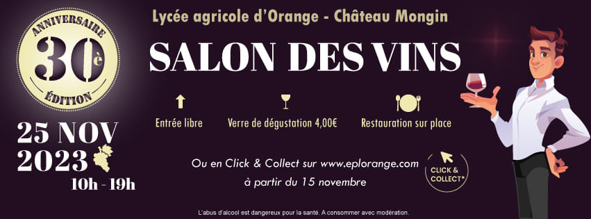 Salon des Vins au Lycée Pierre Le Roy de Boiseaumarié d&#039;Orange le samedi 25 novembre 2023
