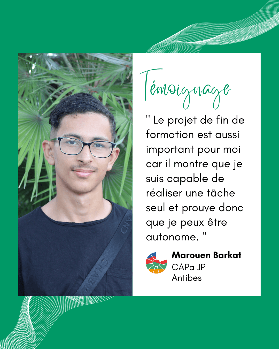 Apprenti en CAPa JP à Antibes, Marouen nous parle de sa formation